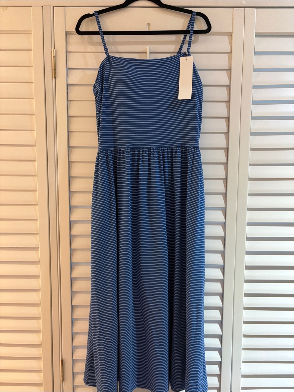 Uniqlo Blue & White Striped Spaghetti Strap Top